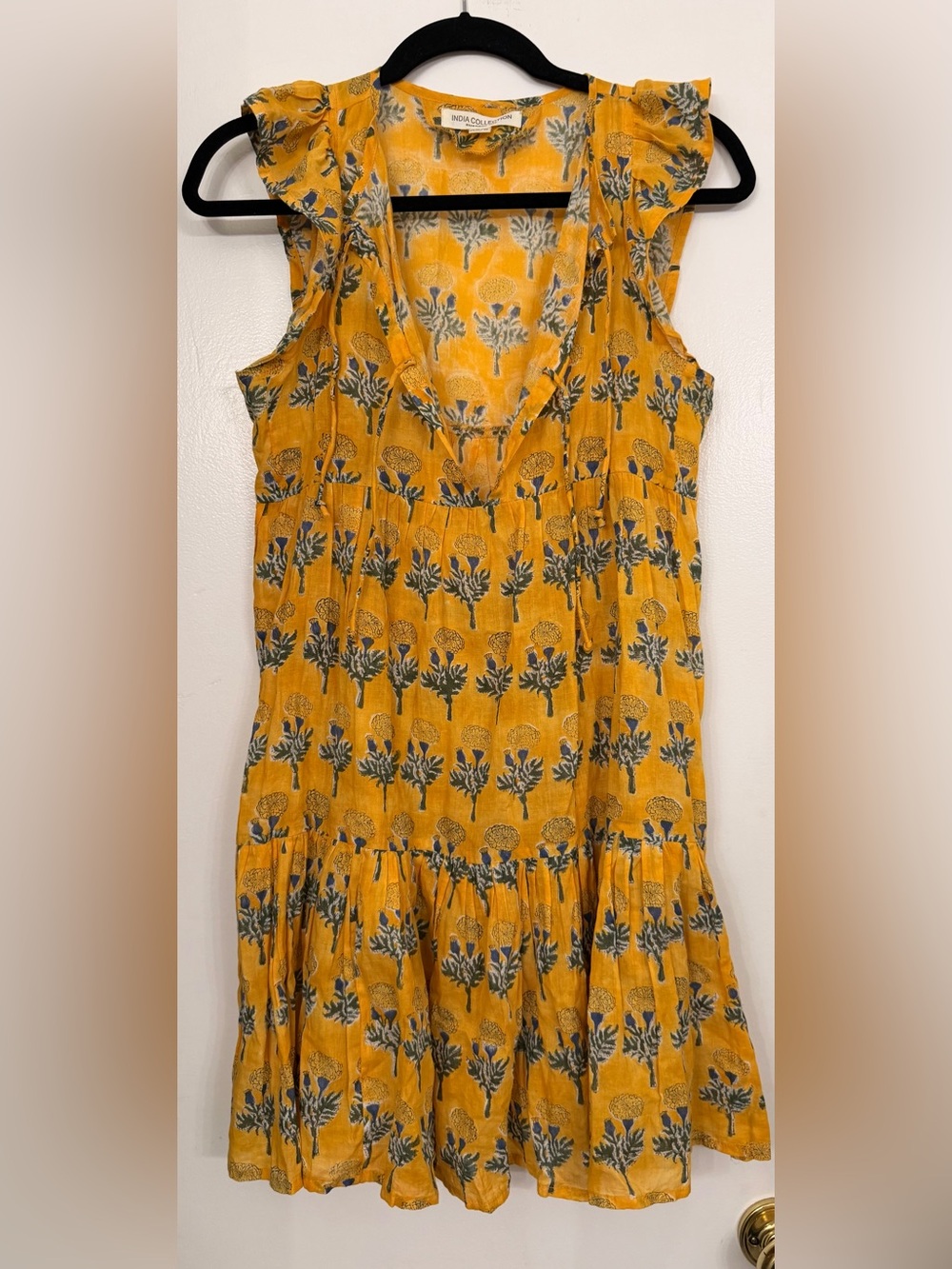 Emerson Fry India Collection Angel Mini Dress Big Marigold Yellow Size XS/S - Picture 2 of 7